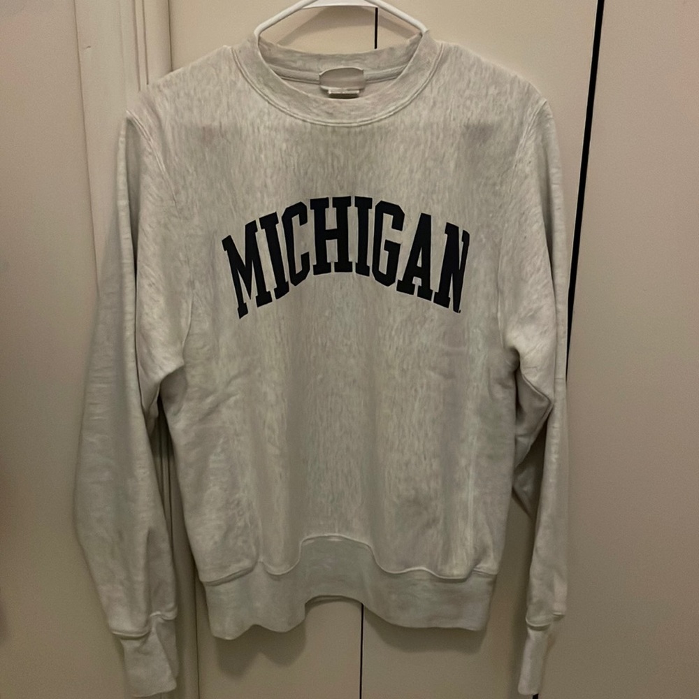 Champion Light Grey University of Michigan / Michigan Crewneck Sweatshirt (S)